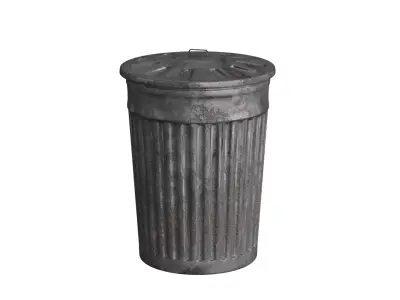 Trash Can Low-poly 3D model 24