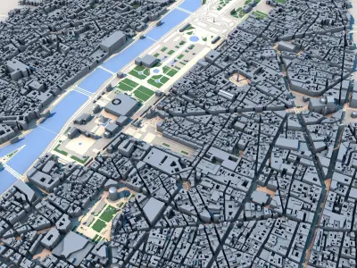 Paris Cityscape France 3D model