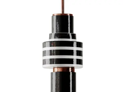 Ceramic and Glazed Copper Pendant and Suspension 3D model