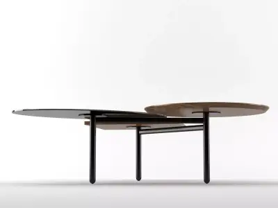 3 Table coffee with three trays 3D model