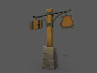 Signboards Low-poly 3D model