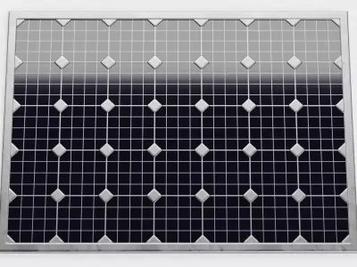 Solar Panel Plate V1 - Monocrystalline Photovoltaic Module 3D model