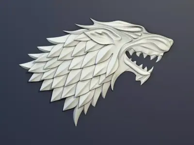 Game of Thrones House Stark Heraldry Low-poly 3D model