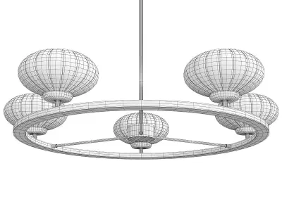 Pim 6 Light Chandelier Low-poly 3D model
