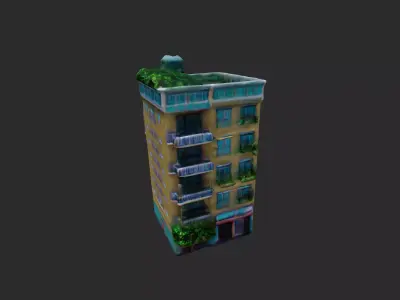 Residential Building - low poly 3D model