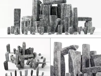 Stone rock block 3D model