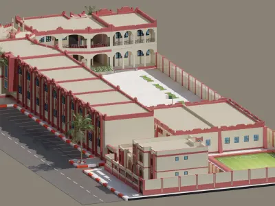 arabic School complex 3D model