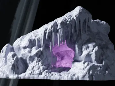 Yeti Cave Tabletop Terrain 28 MM 3D print model