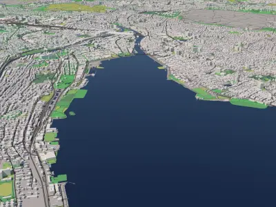 Zurich 25x25km City Map Model 3D model