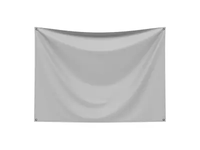 3d Flag Fabric Banner Low-poly 3D model 3D model