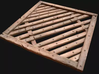 Medieval Wooden Floor  Ceiling Low-poly 3D model