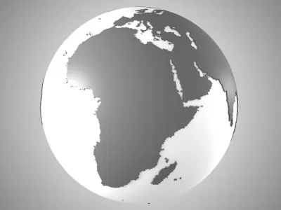 Solid Color Grey White Globe 3D model