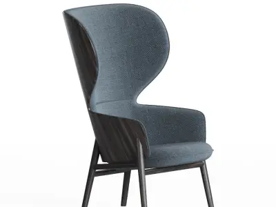 Hygge High Back Rocking Chair 3D model