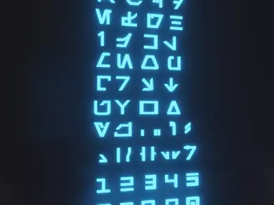 Aurabesh Sign Low-poly 3D model