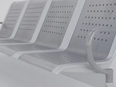 Public Bench Low-poly 3D model