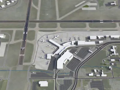 Albany - Airport - ALB Low-poly 3D model