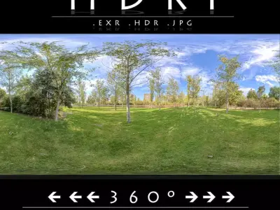 HDRI 015 - Lush Green Park Panorama 3D model