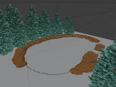 Lake View Scene 3D model