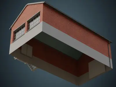 Building 2A Low-poly 3D model