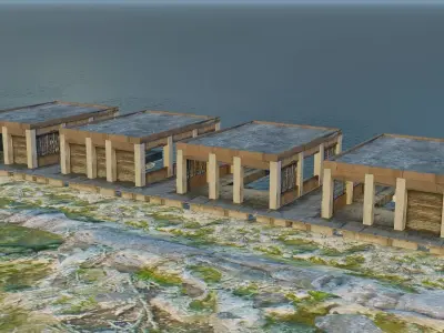Boat Garage Low-poly 3D model