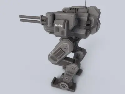 Peacekeeper Mech Low-poly 3D model by Anima-Z