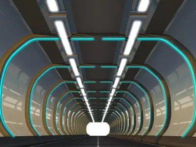 Sci Fi Tunnel 3D model 40