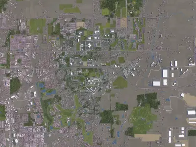 New Albany - 3D City Model Low-poly 3D model