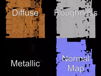 Vintage Brick Wall model pack Texture