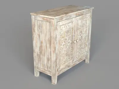 Gloria Cabinet White Wash 3D model