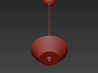 3-Light Brushed Nickel Pendant with Frosted Glass Shade 3D model