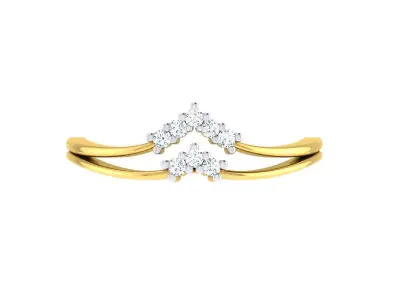 Light Weight Yellow Gold Diamond Ring  -R-4165 3D print model