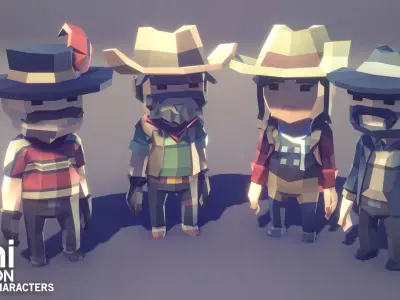 POLYGON MINI - Fantasy Characters Pack Low-poly 3D model