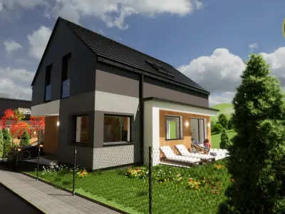 modern two story house 3d model 3D model