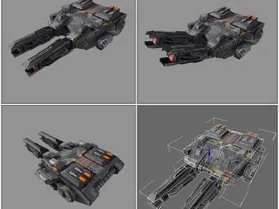 SF Spaceships Weapons Low-poly 3D model