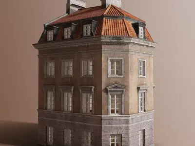 European tenement 01 Low-poly 3D model