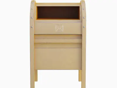 Old Dirty MailBox 02 Low-poly 3D model