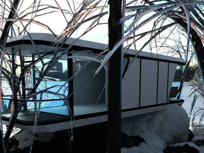 Capsule house 3d model Low-poly 3D model