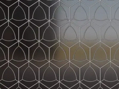 Modern Glossy Petal Mosaic Tiles PBR Seamless Texture