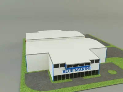 industrial hall marine buildings 3D model