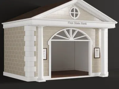 Children playhouse First state Bank for kids 3D model