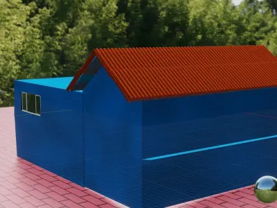 Lving House Low-poly 3D model
