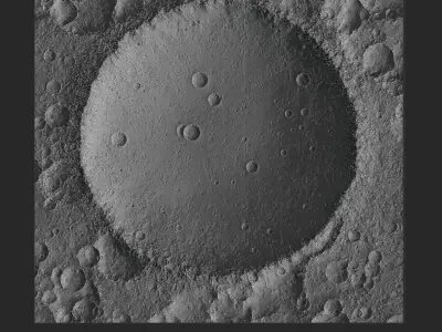 Large lunar crater Moon landscape 3D print model