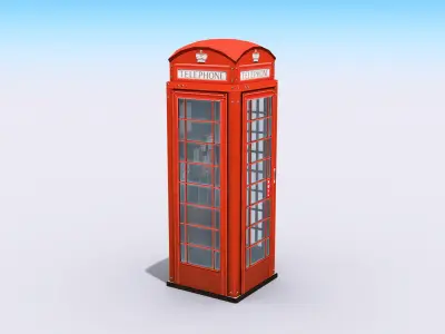 British Phone Booth Low-poly 3D model