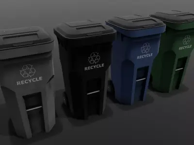 Dust Bin 3D Model  Low-poly 3D model