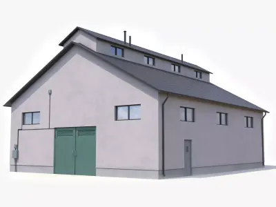 Industrial Building 25 PBR Low-poly 3D model
