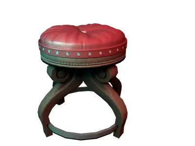 Bench stool with seat Low-poly 3D model