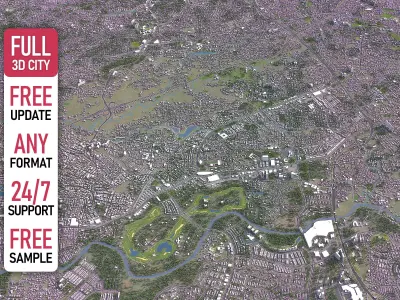 Tangerang Selatan - 3D City Model Low-poly 3D model