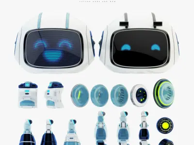 Lovely robot - friendly toy companion  3D model