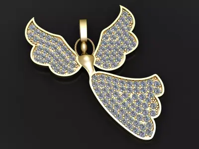 Diamond Angel Pendant 3D print model