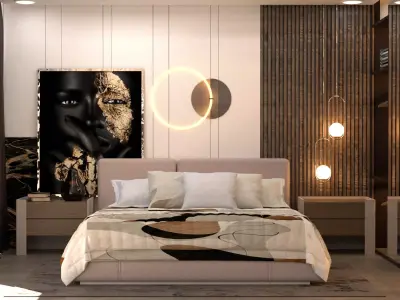 Modern bedroom 3D model 25